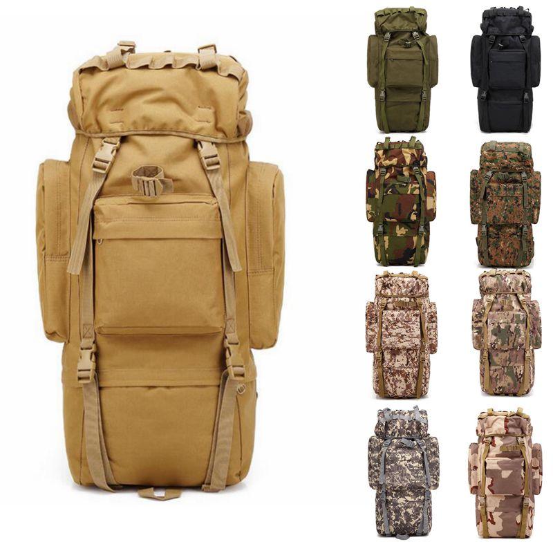 

Outdoor Sports Travel Bag Big Tactical Backpack Army Hiking Camping Waterproof Wear-resisting Nylon Rucksack Camouflage, Green