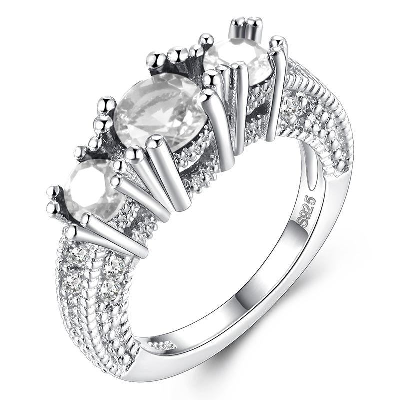 

White Snowflake Zircon Wedding Rings for Women Micro-inlaid Simulation Shape Princess Engagement Ring Engagement Jewelry Rings