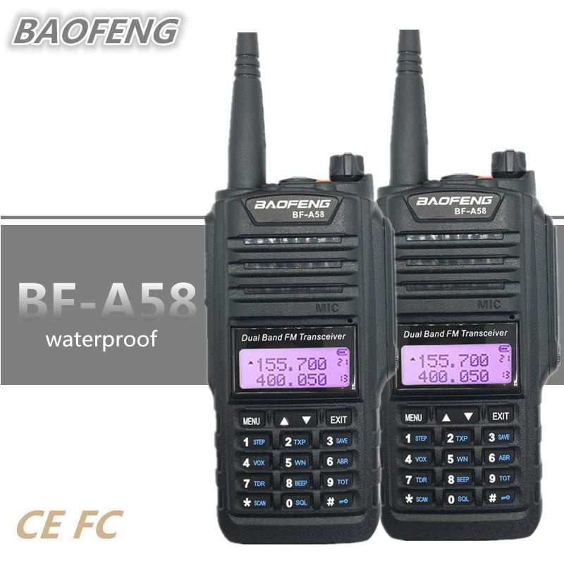 

2PCS BAOFENG BF-A58 Walkie Talkie Waterproof UHF VHF cb Radio Amateur 10 KM Long Range Talkie Walkie UV-9R PLUS HF Transceiver