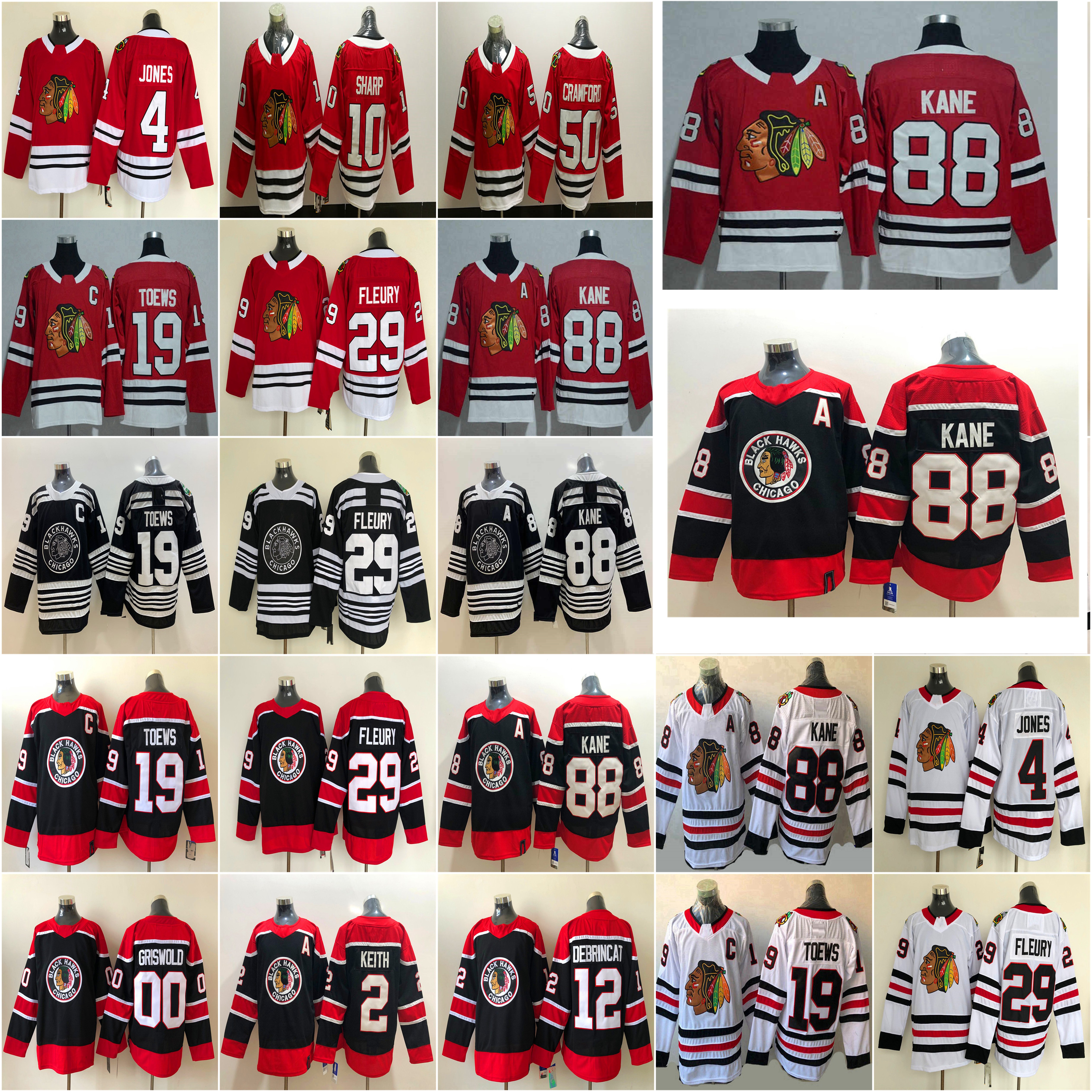 

Men Reverse Retro Hockey Jerseys Chicago Blackhawks Brandon Saad Jersey Seth Jones Corey Crawford Patrick Sharp Brent Seabrook Marian Hossa, Black;red