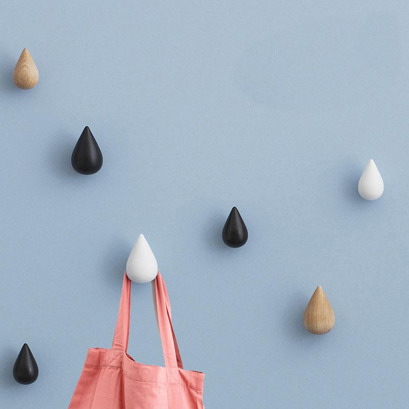 

1Pc Wood Wall Hanger Water Drop Shaped Hook Door Back Hanger Key Holder Decorative Hooks Bag Handbag Hat Clothes Wooden Hook