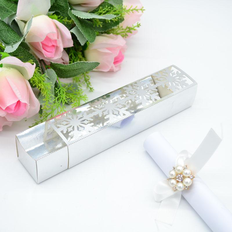 

Winter snowflakes custom glitter paper inner paper card laser cut wedding boxes