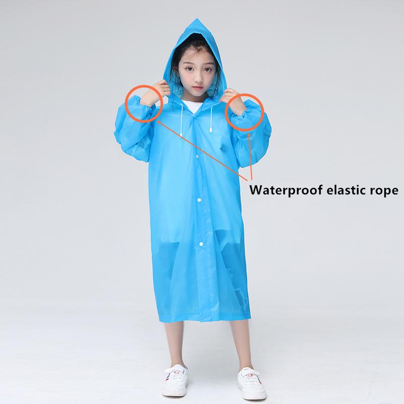 

Rain Wear Fashion EVA Children Raincoat Thickened Waterproof Coat Kids Clear Transparent Tour Rainwear Suit