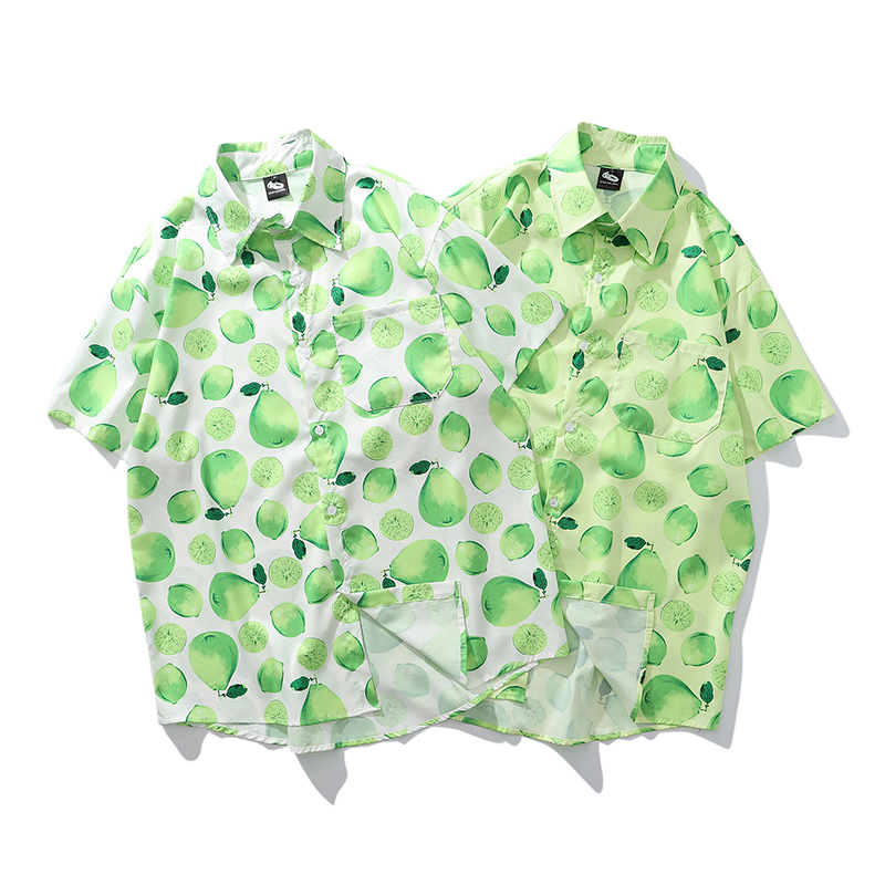 

Men Confortable Short Sleeve Shirt Summer Floral Loose Baggy Casual Holiday Shirts Tee Tops Beach Shirts Streetwear, Green