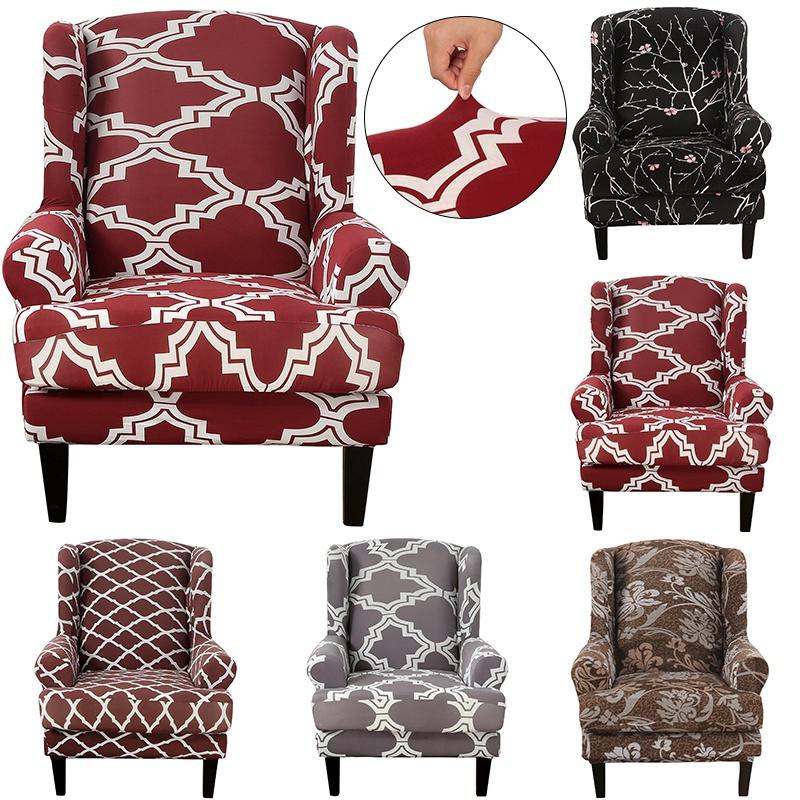 

Printed Wingback Chair Cover ArmChair Wing Back Chair Slipcover Elastic Stretch Armchair Sofa Protector