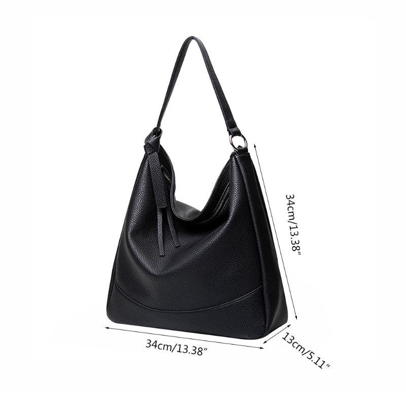 

Vintage Handbag Lady Shoulder Bag Tote Purse PU Leather Women Messenger Hobo Tote Purse Bags 28GD, Black