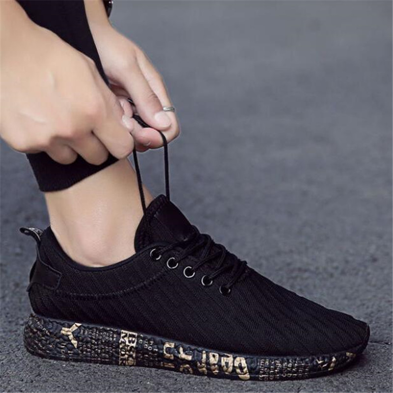 

New breathable men's woven fashion trainers for men flats casual adult male tennis shoes, Network