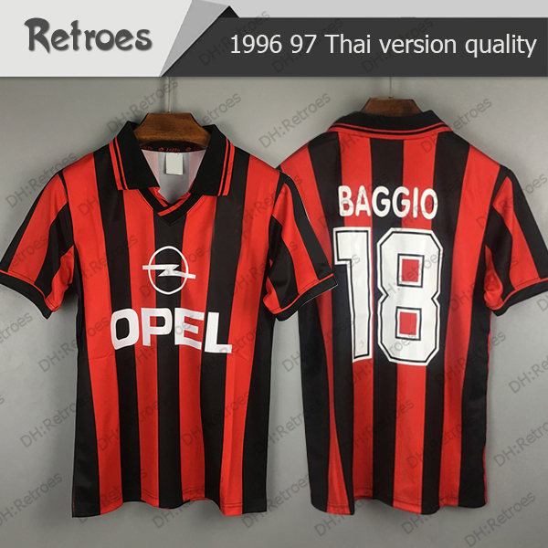 

97 baggio Retro 06 07 Retro classic soccer PIRLO KAKA GILARDINO INZAGHI Retro Camiseta 2006 2007 SHEVCHENKO 91 92 MALDINI RONALDINHO, Black;yellow