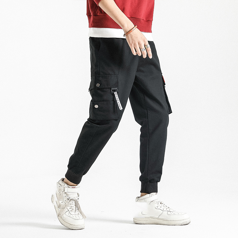 

Hip hop streetwear sport 2020 spring harem rock load black male green cargo fashionable runners casual skate pants, K9912 g