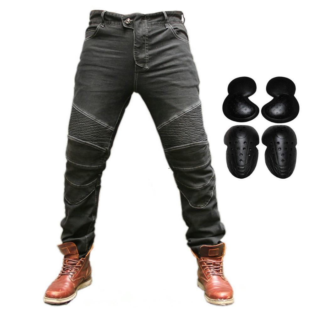 

2021 New Men Women Motorcycle Riding Pants Armor Motocross Racing Denim Jeans with 4 x Upgrade Knee Hip Protective Pads Kehw