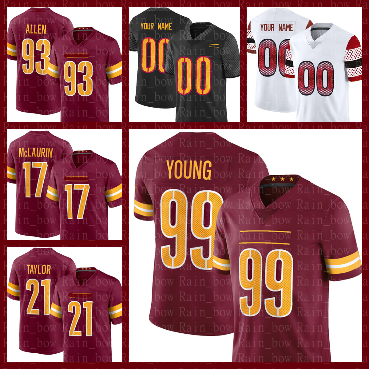 

99 Chase Young Football Jersey 93 Jonathan Allen Terry McLaurin Commanders Sean Taylor Antonio Heinicke Gibson John Riggins Tress Way Washingtons Kamren Curl Sweat, 2021 -xiongdui