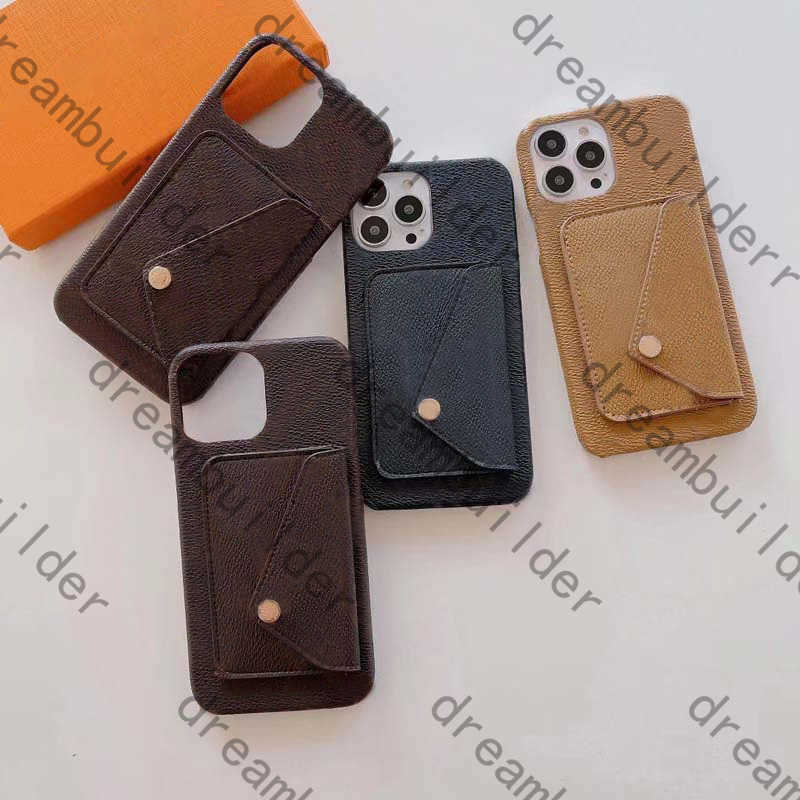 

2022 New Designer Fashion Phone Cases For iPhone 13 Pro Max Case 12 11 XR XS XSMax PU leather cover Samsung shell S20 plus S21 S21P A32 A51 A50 A70 A71 cardholder With Box, Brown small flower