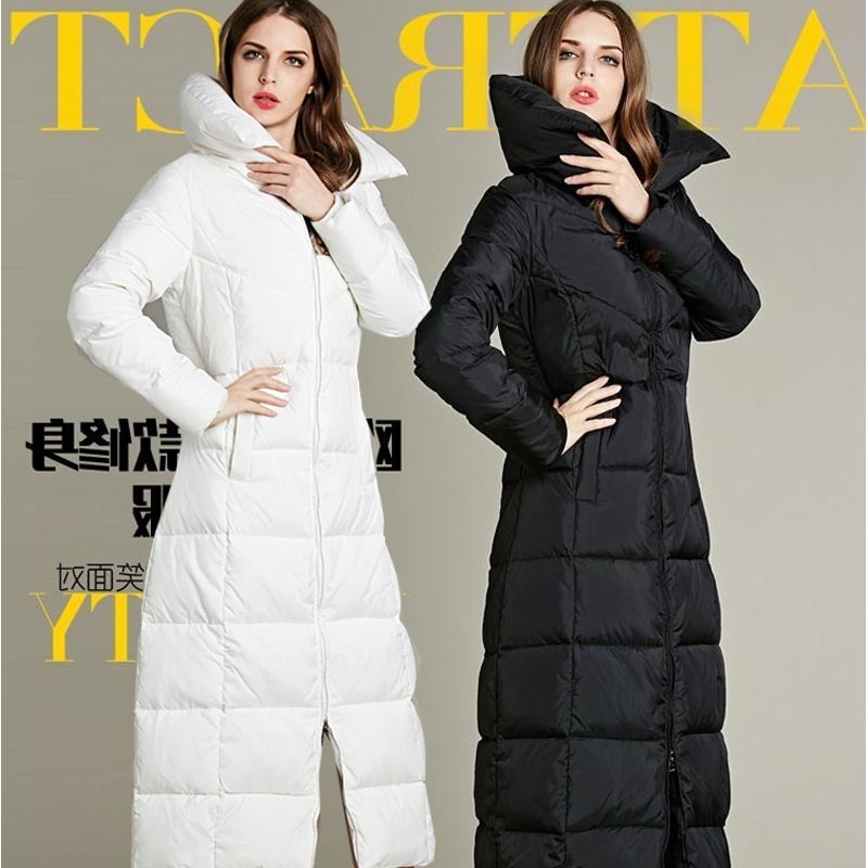 

Goose Down 2020 New X-long Black and White Parka Super Hot Female Jacket Aw0090 1nzz
