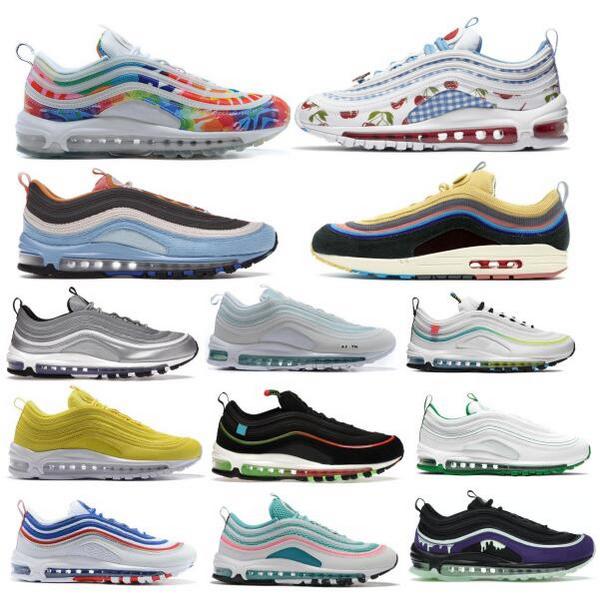 

97 Running Shoes Corduroy Light Blue Jesus South Beach Sean Wotherspoon Golf Cushion 97s OG SE 2022 Chaussures Men Women Tennis Trainers Sneakers, Multi
