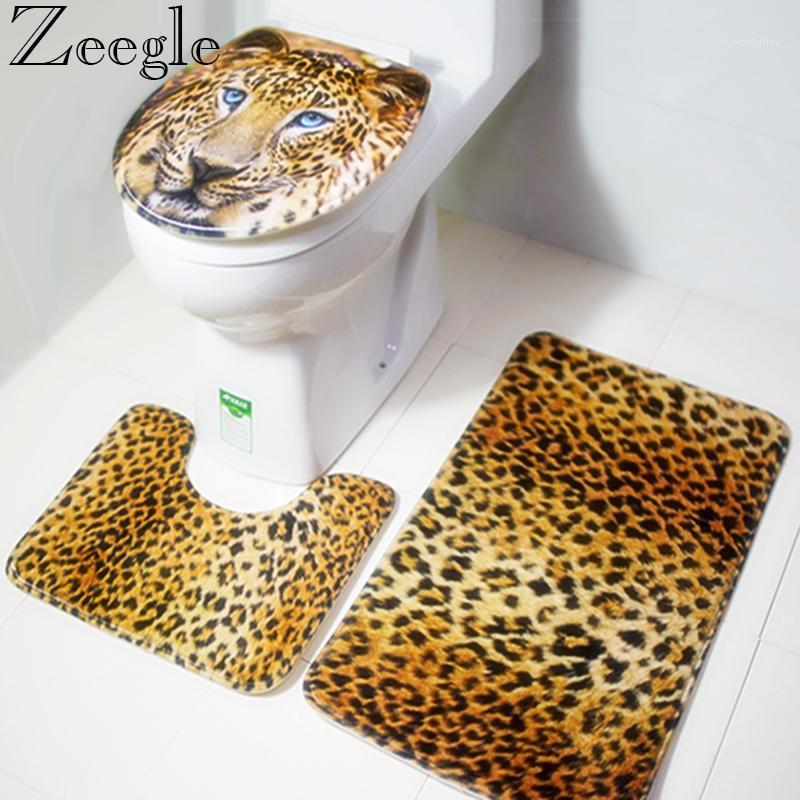 

3Pcs/Set Bathroom Mat Set Flannel Floor Rugs Cushion Toilet Seat Cover Bath Mat Absorbent Toilet Rugs Bathroom1