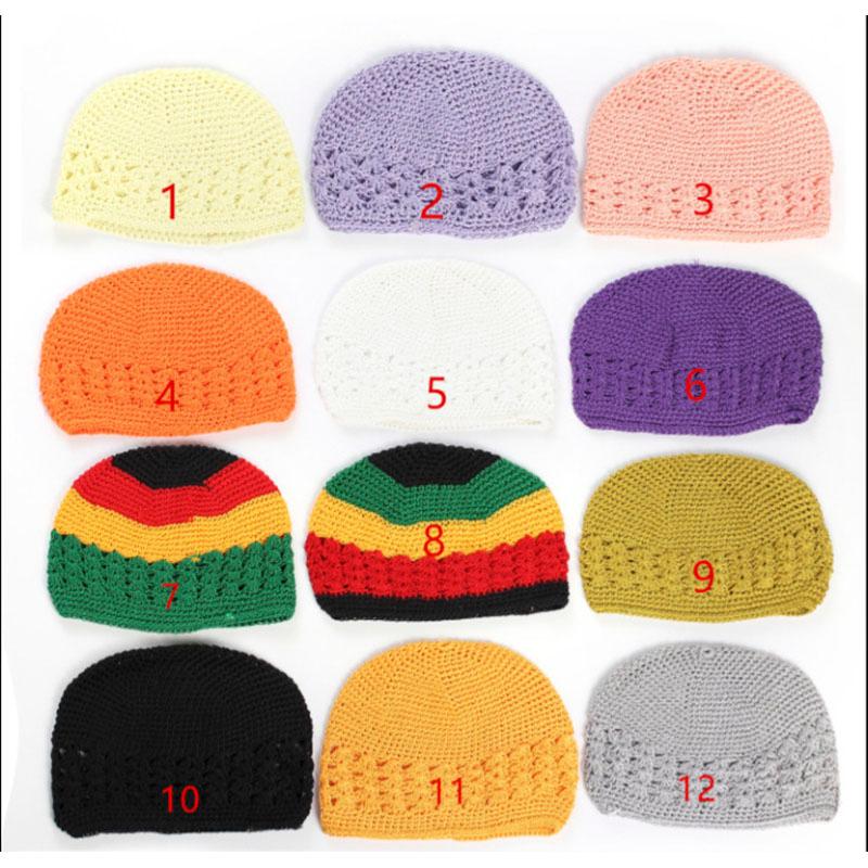 

Hot Sales Baby Infants Knitted Hats Kids Children Handmade Crochet Caps Boys Girls Wear Accessories Newborn Toddlers Stripe Hats