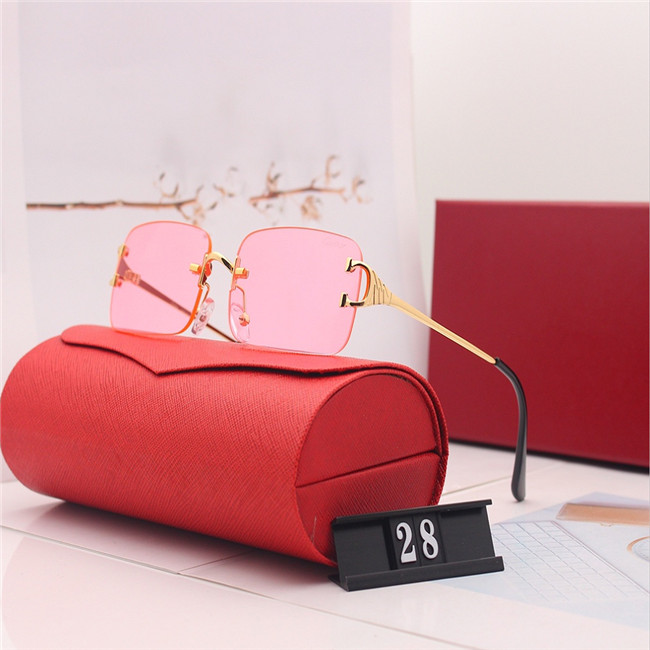 

Red fashion sport sunglasses for men 2020 unisex buffalo horn glasses men women rimless sun glasses silver gold metal frame Eyewear lunettes