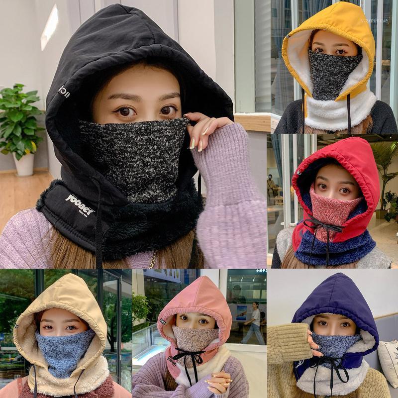 

E Fashionable Adult Woman Unisex Solid Cute Hat Winter Warm Muffler Cap Protect Face Mask skin-friendly Comfortable breathable1, Bu