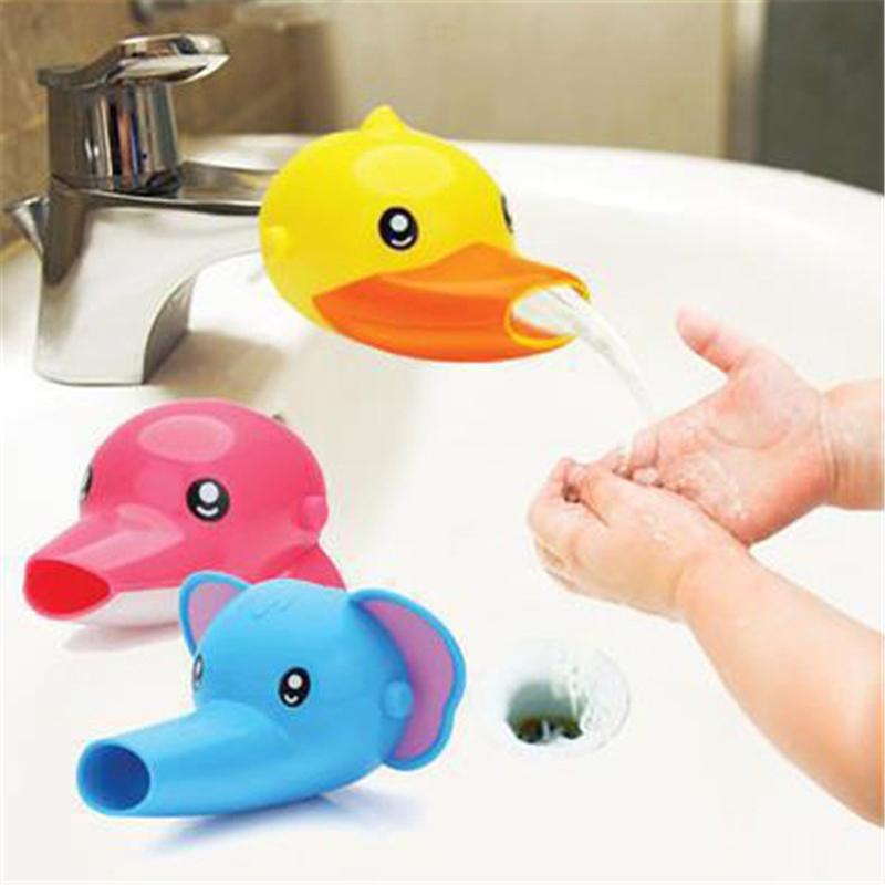

Cute Bathroom Sink Faucet Chute Extender Crab Children Kids Kitchen Washing Hands Guiding Convenient For Baby Washing Helper