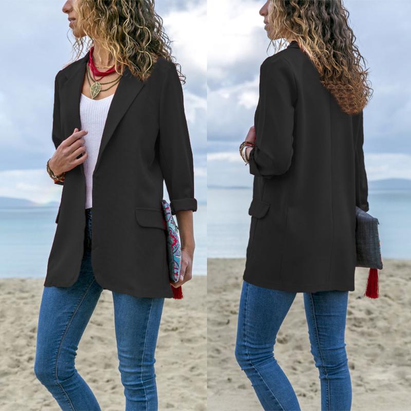 

Women' Jackets Fashion Multi-colors Women Ladies Overcoats Long Sleeve Cardigan Suit Outfits Clothes Jacket Coat Outwear Clothing Lady, Black