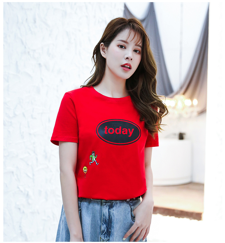 

Beautiful Women's t Shirt Summer Cotton Material O- Neck Tops Clothing Sw501f 02op