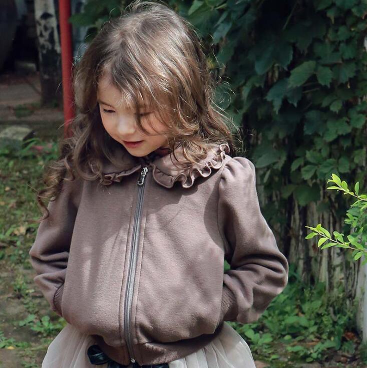 

2020 New Arrival Girls Coat Thicken Cotton Full Sleeve Fashion Girls Jacket 2-7 years QL799, Brown