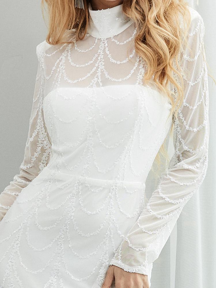 

2020Spring Autumn New Female Stars Sequined Mesh Shiny Fairy Dress Women Elegant Bling Gauze Princess Puff Dresses, Black