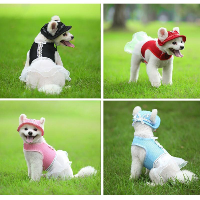 

Mesh Dog Clothes for Small Dogs Puppy Dog Short Skirt Tutu Dress Pet Vest Harness Dress Pet Accessories, Black