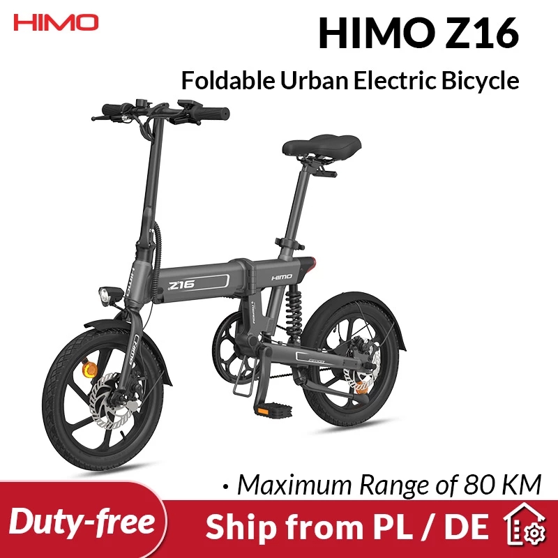 

[Ship from EU & NO TAX]HIMO Z16 Urban Electric Foldable Bicycle IPX7 16inch Tire Three-Stage Folding E-Bike 250W 25km/h