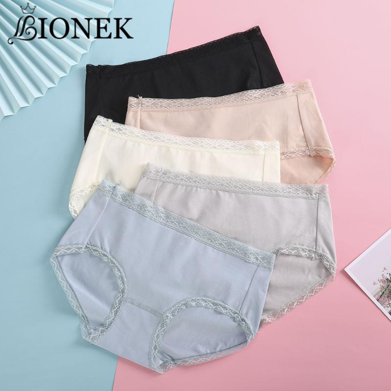 

BIONEK Cotton Panty Solid Color Women's Pantie Cosy Underwear Skin-friendly Briefs Women Sexy Mid-Rise Panty Intimates Lingerie, Blue