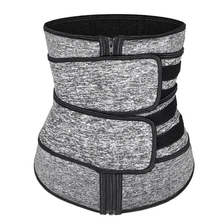 

New-Hot Sweat Waist Trainer Slimming Fine-Tuning Zipper Belt Shaping Machine Shaping Exercise Solid Belt, Grey
