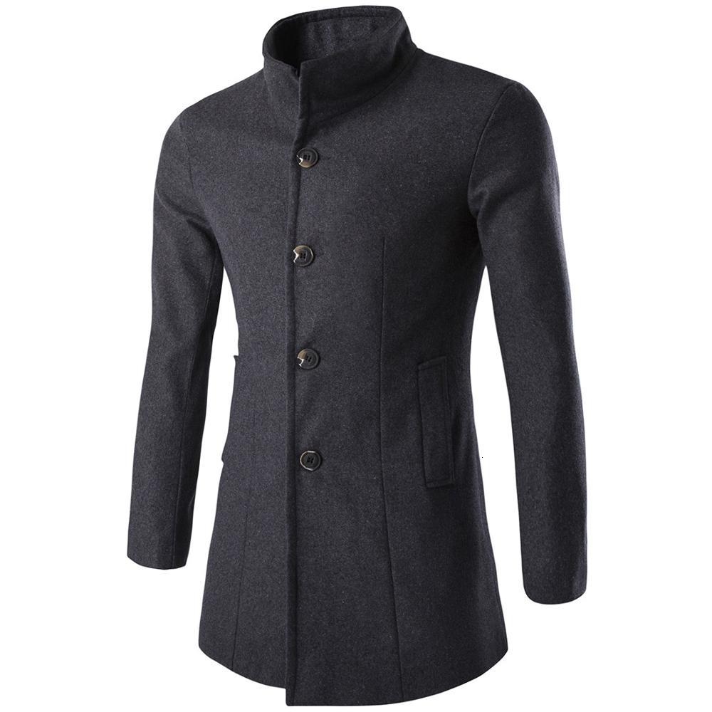 

2021 New Winter Trench Fashion Long Overcoat Men Hot Sale Woollen Coat Thick Men's Clothing F3ok, Gray