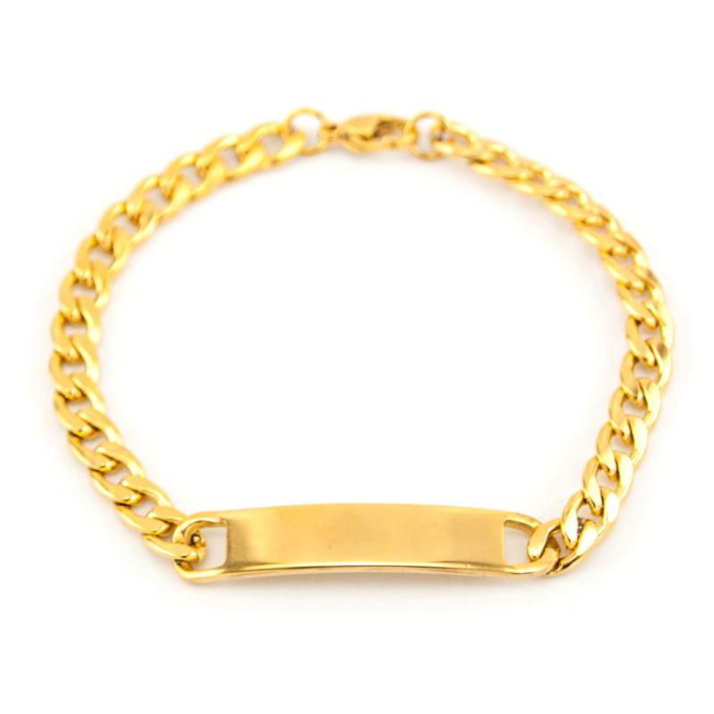 

Men Curved piece Bracelets fashion gold tone Stainless Steel couples jewelry ID Bracelets & Bangles for men gift whosale
