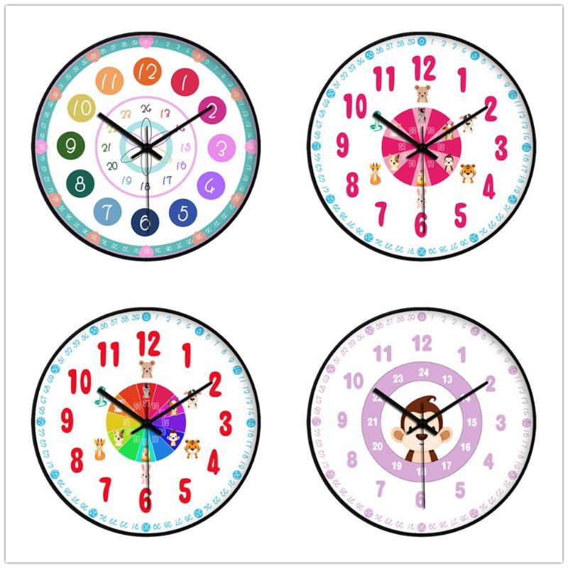

Large Modern Wall Clock Silent Living Room Quartz for Children's Learning Time Creative Bedroom Decorations