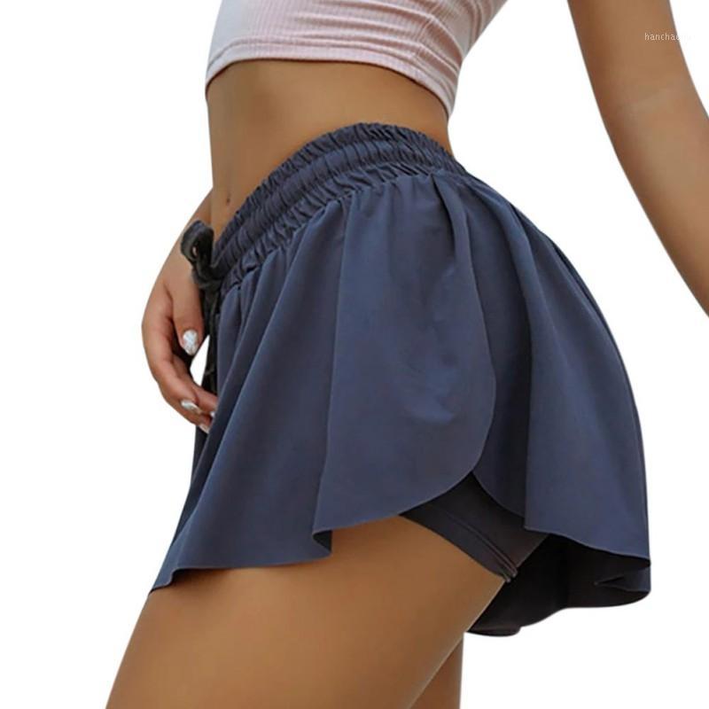

Women' Yoga Shorts 2 in 1 Sports Running seamless Short Fitness Push Up Gym Breathable quick-dry Shorts multi-function e1, Pink