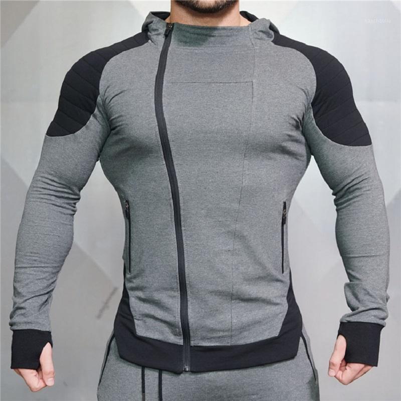 

Hooded Sweatshirt Men Sport Jackets Running Coat Sportswear Workout Jogging Running Jacket Men Training Bodybuilding Clothing1, Black