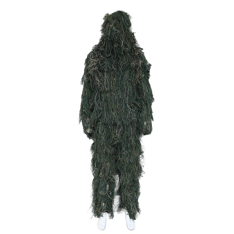 

3D Universal Camouflage Suits Woodland Clothes Adjustable Size Ghillie Suit for Hunting Camouflage Set Kits, As shown