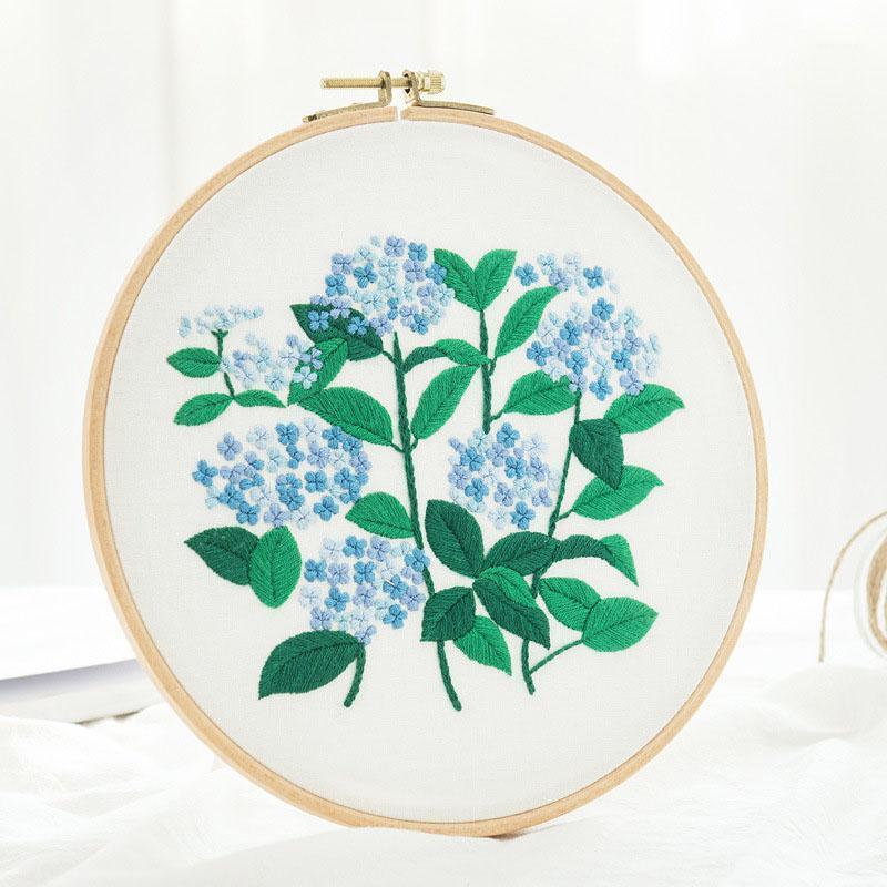 

Hydrangea Flower DIY Hand Embroidery Kit Needlework Floral Cross Stitch Needlework Set Wall Painting Art Craft Home Decor Gift1