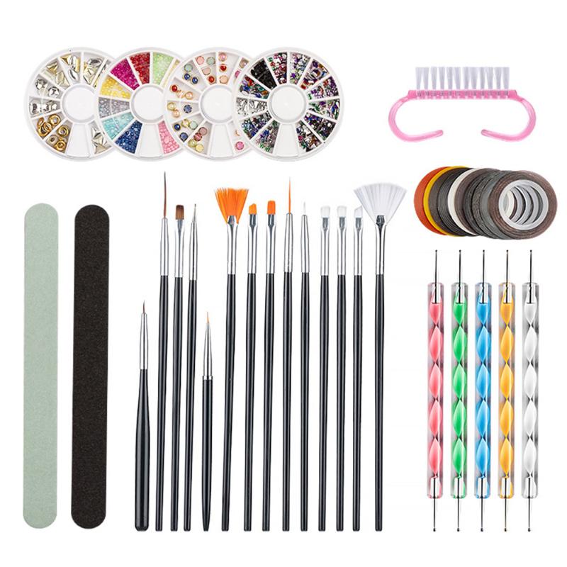 

Nail Art Kit Dotting Pen Different Size For Beginners Rhinestone Line Drawing DIY Manicure Painting Brush Home Salon Fashion