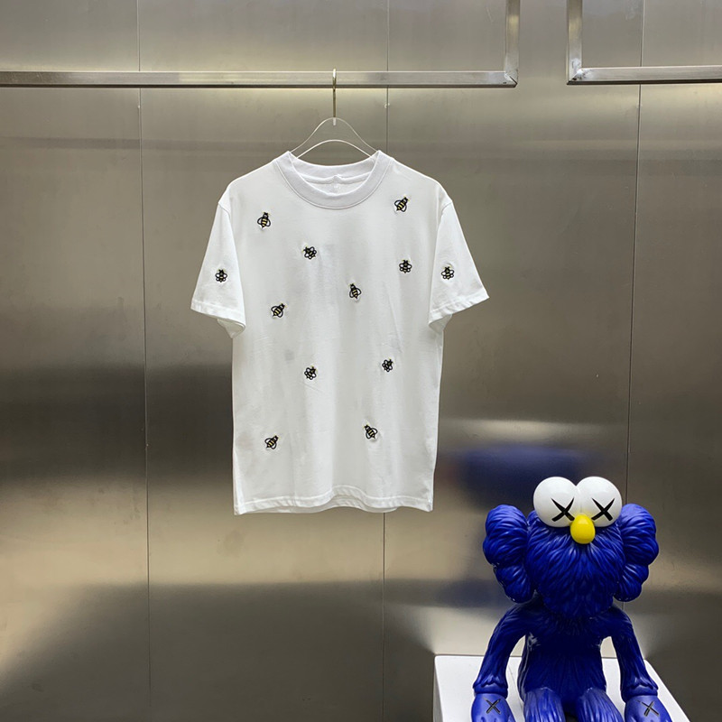 

2021 New bees embroidery T-shirt fashion Men and women Design T-shirts casual Tshirts high quality Short Sleeved Tshirt Men, White;black