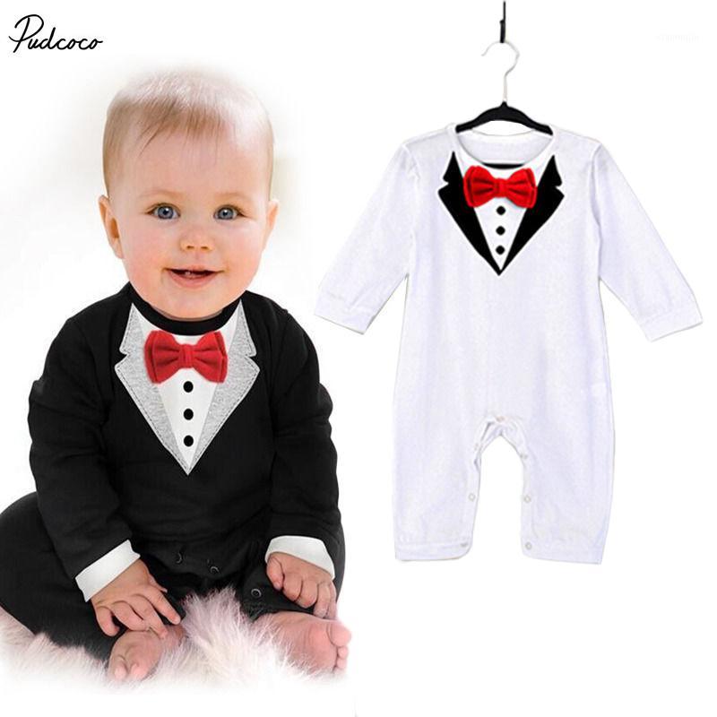 

Pudcoco 0-36M Cute Baby Boys Rompers Long Sleeve Bow Tie Baby Boys Jumpsuit Gentleman Formal Newborn Clothes Playsuit1, Black