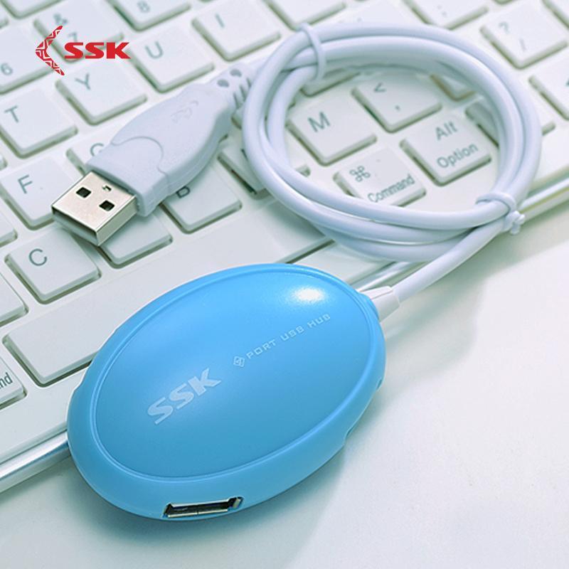 

SSK USB 2.0 Four Port USB Hub for Laptop Tablet Notebook Mouse Card Reader Fraxel Converter Extender ABS SHU0171