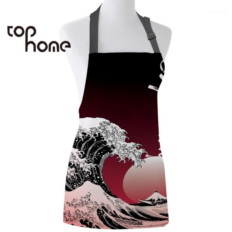 

Tophome Kitchen Apron Ukiyo Dark Printed Adjustable Sleeveless Canvas Aprons for Men Women Kids Home Cleaning Tools1