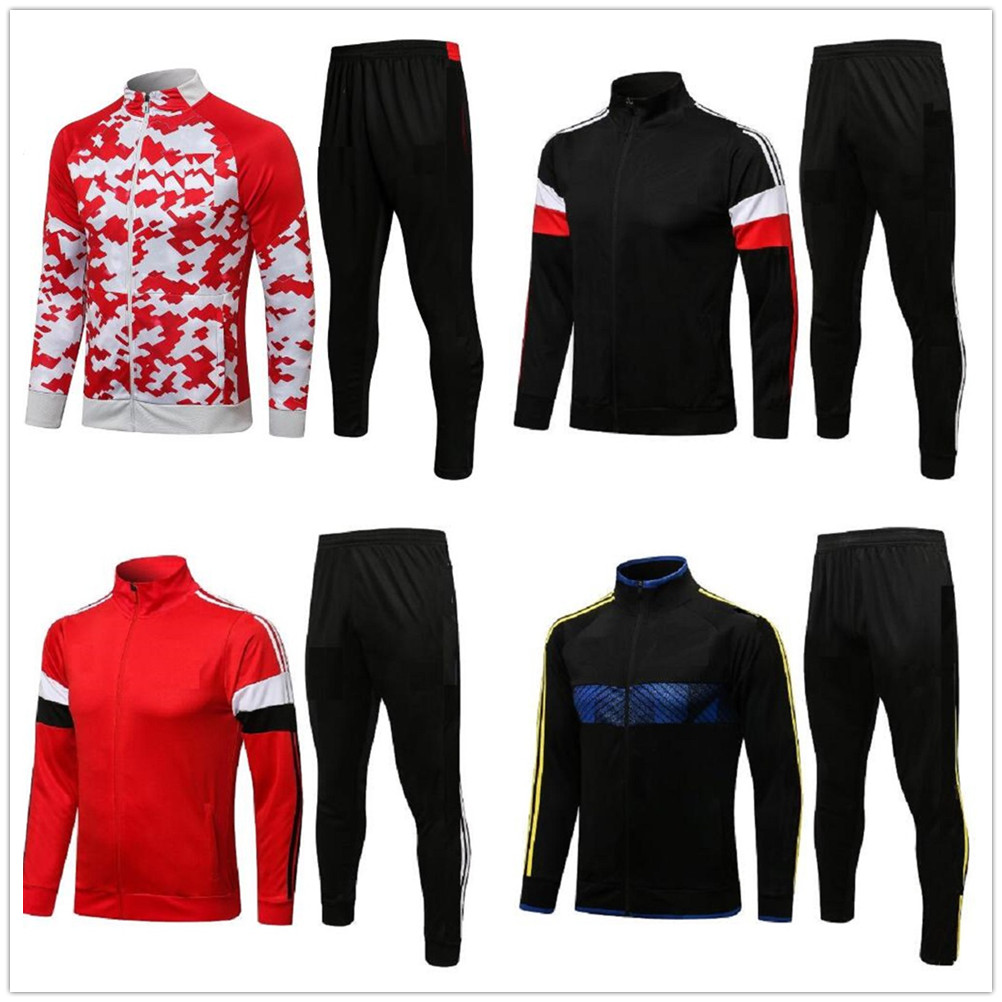 

New 2021 2022 Manchester Men adult kit Long sleeves soccer jacket uniforms United POGBA B.FERNANDES RASHFORD CAVANI tracksuits 21 22 train football training suit, As pic