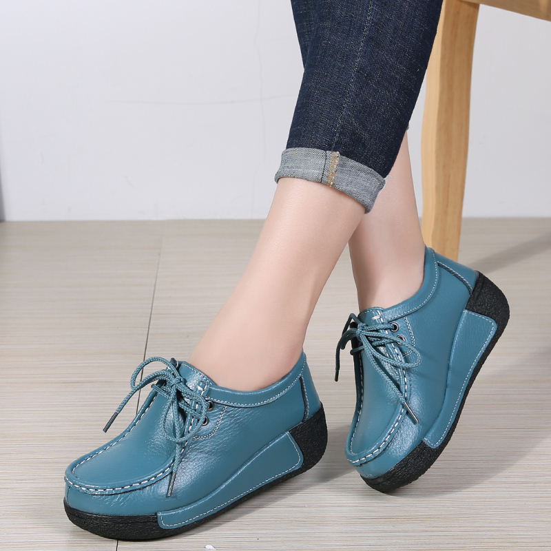

2021 The New New Women's Breathable Leather Soft Fashion Shoes 3cr3, Blue