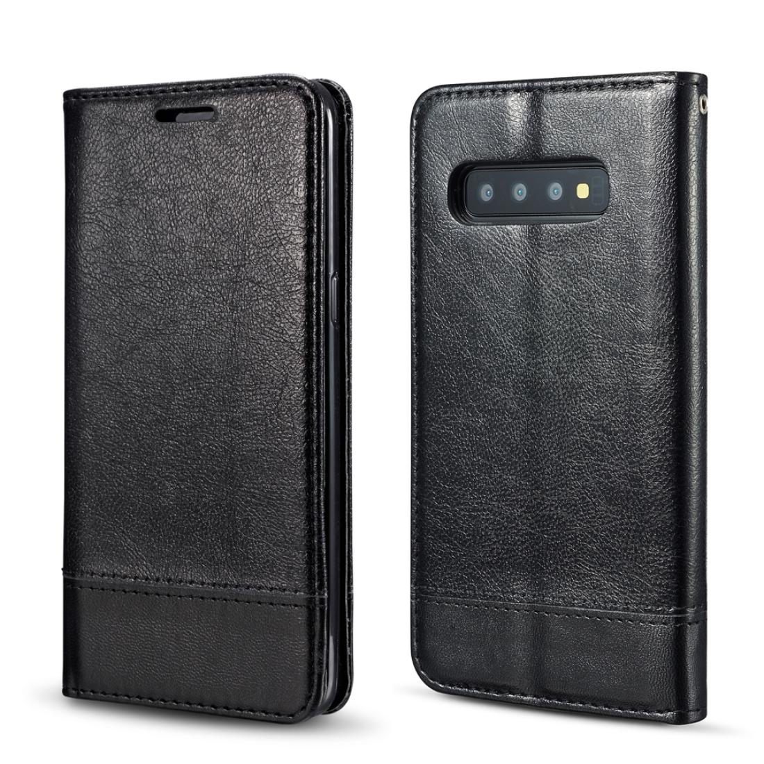 

For Galaxy S10 Plus Double-sided Absorption Splicing Horizontal Flip Leather Case with Holder Card Slots Lanyard