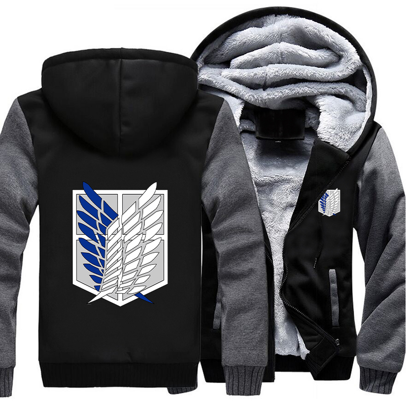

2021 New Us Size Attack on Titan Survey Corps Coat Hoodie Shingeki No Kyojin Winter Fleece Unisex Cosplay Thicken Jacket Clothing 2wxu