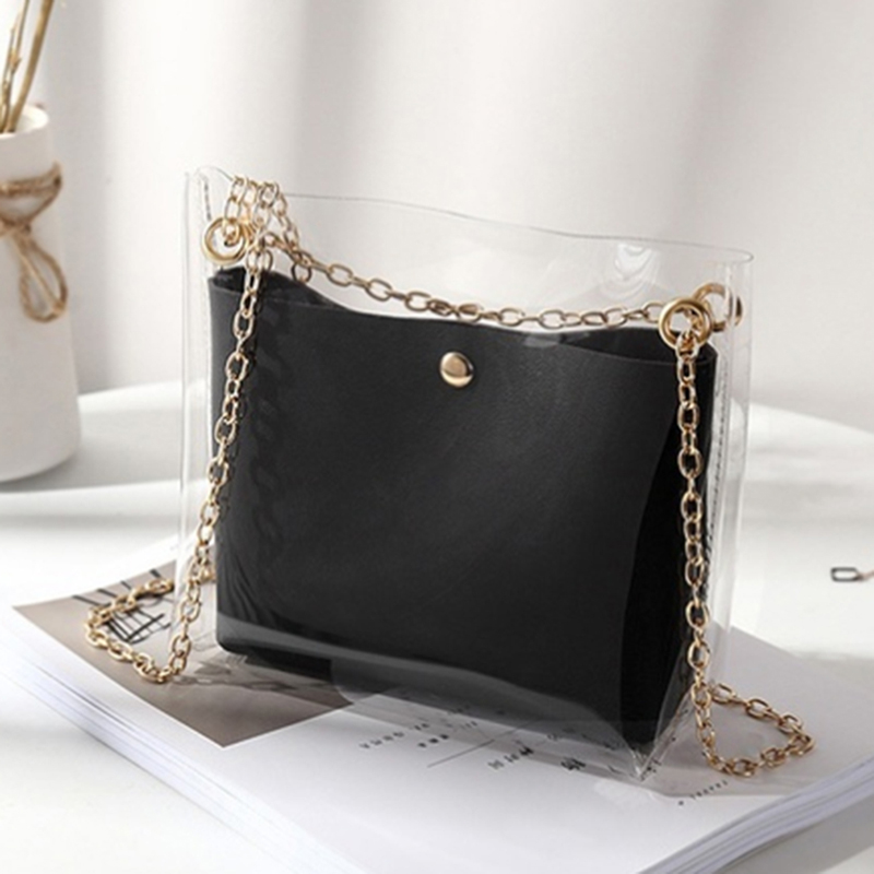 2024 Nouveau design Sac à main Femmes Bodet transparent Clear PVC Jelly Small épaule Chaîne Femelle Messager Messenger Sacs