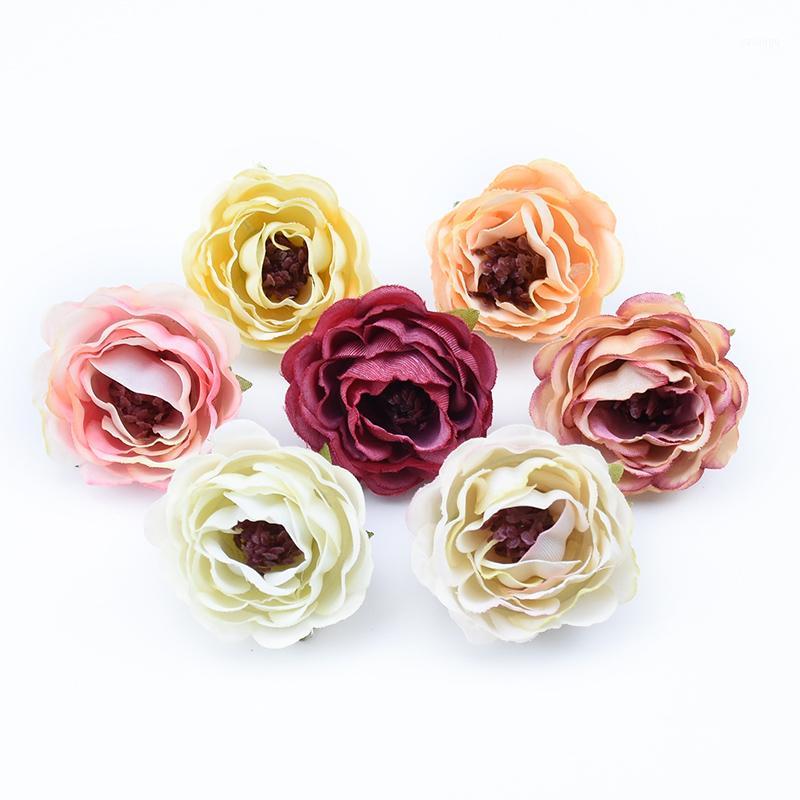 

50/100 Pieces mini Silk rose flower wall diy gifts candy box wedding home decoration accessories scrapbooking artificial flowers1