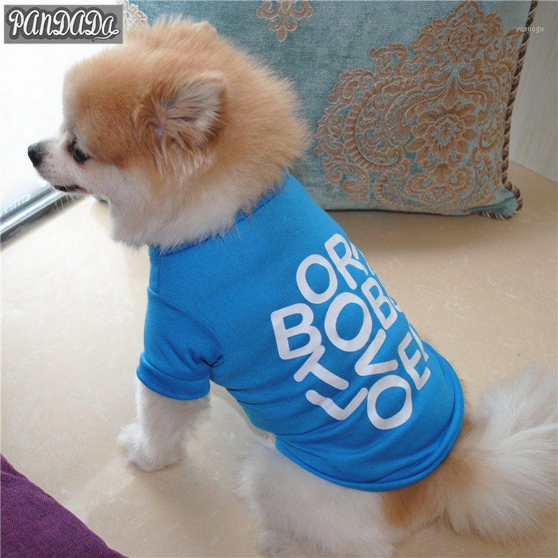 

Dogs Clothes Letter Printed Cotton Comfortable Small Dog Vest Green Blue Bright Summer Dog Supplies1
